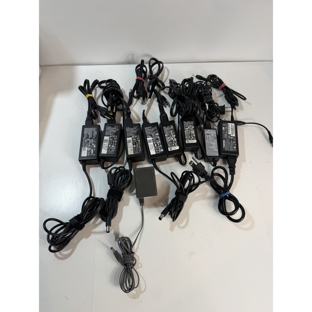 Lot of 9 OEM Power Adapter Chargers Dell Toshiba Samsung Panasonic AC Supplies